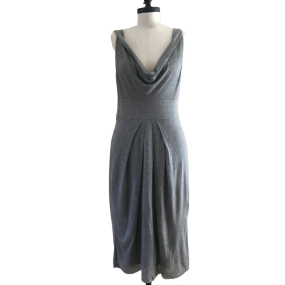 NWT New BCBGMaxAzria Heather Gray Jersey Drape Grecian Goddess Dress